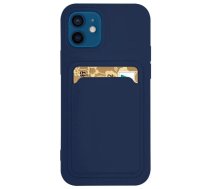 Kartes maciņš silikona maciņš ar kartes nodalījumu dokumentiem Xiaomi Redmi Note 10 5G / Poco M3 Pro tumši zils