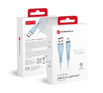 FORCELL F-ENERGY C343 kabelis USB A uz Lightning 2,4A 12W Silikona 1 m zils