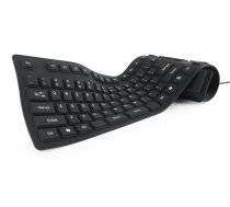 TASTATŪRA ELASTĪGA USB ENG/MELNA KB-109F-B GEMBIRD