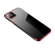 Caurspīdīgs viedtālruņa apvalks gēla pārklājums ar metālisku rāmi Xiaomi Redmi Note 11 Pro 5G / 11 Pro sarkans