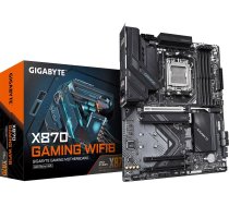 GIGABYTE X870 GAMING WIFI6 mātesplate - Supports AMD Ryzen 9000 CPUs, 8+2+2 phases VRM, up to 8000MHz DDR5 (OC), 1xPCIe 5.0 + 2xPCIe 4.0, Wi-Fi 6, 2.5GbE LAN, USB 4