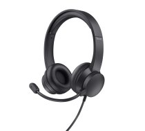 Trust HS-201 austiņas ar vadu USB Type-A biroja melnas