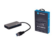 NATEC sadalītājs USB 3.0 Moth (4 porti, melns)
