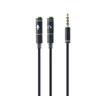 Gembird audio mikrofona adapteris 3,5mm mini Jack/4PIN audio kabelis 0,2 m 2 x 3,5mm melns