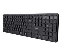 Trust Vaiya US melna USB + RF bezvadu + Bluetooth tastatūra