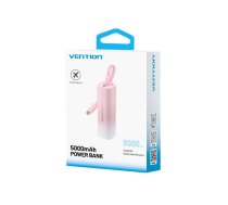 Portatīvais lādētājs Vention FHWR0 5000mAh 20W + USB-C uz Lightning kabelis (rozā)