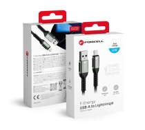 FORCELL F-ENERGY C257 kabelis USB A uz Lightning 2,4A 12W Cafule 2 m melns