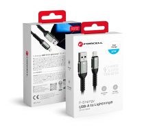 FORCELL F-ENERGY C257 kabelis USB A uz Lightning 2,4A 12W Cafule 0,25 m melns