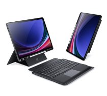 DUX DUCIS salokāms DK vāciņš ar bezvadu tastatūru ar apgaismojumu SAMSUNG Tab S10 Plus/S9 Plus/S9 FE Plus melns