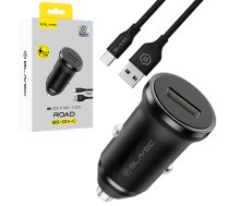 Blavec Auto lādētājs BS-01A-C Road - USB - QC 3.0 18W ar USB to Type C cable (CCBS01ACR-UB) melns