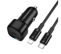 Borofone Auto lādētājs BZ34A Cloud - C tipa - PD 20W ar C tipa zibspuldzi melns