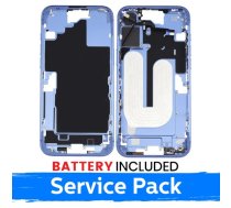 Apple iPhone 16 Plus vidējā rāmja korpuss + baterija / Ultramarine / (Servisa iepakojums)