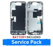Apple iPhone 16 Pro Max vidējā rāmja korpuss + baterija / Dabiskais titāns / (Servisa iepakojums)