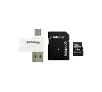 GoodRam atmiņas karte 32GB microSDHC cl. 10 UHS-I + adapteris + karšu lasītājs