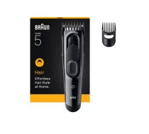 Braun Hair Clipper Series 5 HC5510 – akumulatora matu griešanas mašīna, 9 garuma iestatījumi, melna