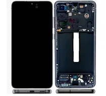 Oriģinālais Samsung G990 / Galaxy S21 FE 5G LCD ekrāna un skārienpaneļa modulis ar rāmi, grafīta krāsā (lietots, C kategorija)