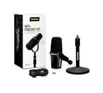 Shure MV7+-K-BNDL tribīnes/vokālais mikrofons ar XLR/USB-C savienojumu, melns + GATOR galda statīvs