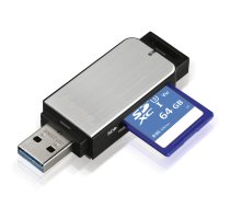 Hama USB 3.0 Multi Card Reader SD/microSD Alu black/silver