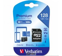 Verbatim Premium 128GB microSD Memory Card (Class 10 UHS-I U1 V10 SDXC 90MB/s read) - atmiņas karte