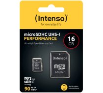 Intenso Performance microSDHC atmiņas karte 16 GB UHS-I U1 ar SD adapteri - intenso microsdhc 16gb, 16gb microsd card