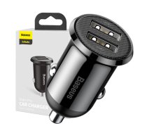 Baseus Grain Pro Car Charger 2x USB 4.8A, Black | Automašīnas Telefona Lādētājs, Uzlādes Ierīce