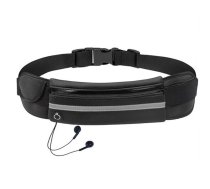 Skriešanas vingrošanas jostas soma telefonam, melna | Running Fitness Belt Waist Bag