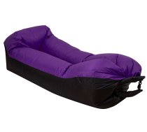Piepūšamā Gaisa Gulta Dīvāns Matracis Sauļošanas Krēsls Pufs, Melns/Violets | Inflatable Air Sofa Lazy Bag Bivan Lamzac
