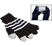 Cimdi Skārienjūtīgam Ekrānam, Melni svītraini | Capacitive Touch Screen Gloves for Smartphones Tablets