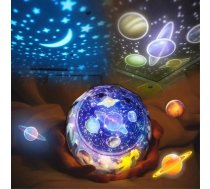 Star Moon Planet Rotējošā Projektora Lampa LED Nakts Gaisma, Melna | Starry Sky Magic Star Moon Planet Rotating Projector Lamp LED Night Light