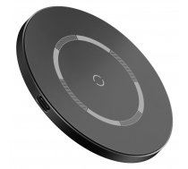 Baseus Magnetic Wireless Qi Charger 15W (MagSafe Compatible for iPhone), Black | Pārnēsājams Bezvadu Lādētājs