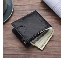 Carbon Faktūras RFID Vīriešu Dabiskās Ādas Maks Naudai Kartēm, Melns | Carbon Fibre Texture RFID Blocking Men Genuine Leather Bi-fold Wallet