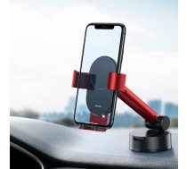 Baseus Gravity Car Mount Dashboard Windshield Phone Bracket Holder, Red | Automašīnas Telefona Turētājs