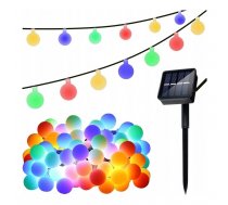 Dārza Ziemassvētku Virtene 50 LED Lampiņas ar Saules Bateriju Paneli, IP65, Krāsainas | RGB Christmas Lights with Solar Battery