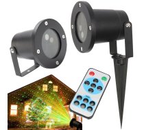 Āra LED Projektors Lāzera Lampa Disko Gaismas Prožektors ar Tālvadības Pulti, Melns | Garden Outdoor Projector Laser Disco Light