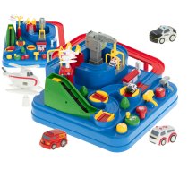 Bērnu Autosacīkšu Trase Šķēršļu Josla Autostāvvieta + 3 Automašīnas | Kids Toy Car Race Track Road Obstacle Course Parking