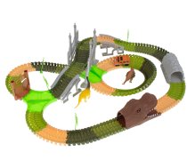 Bērnu Automašīnu Trase Ceļš Šķēršļu Josla Konstruktors Dinozauri 228 gab. | Kids Car Track Road Constructor Obstacle Course Dinosaurs