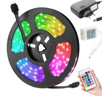 LED lente gaisma SMD 5050 RGB ar tālvadības pulti, 5m | LED Light Strip with Remote Control