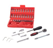 Mājas Darba Garāžas Instrumentu Atslēgu Uzgaļu Muciņu Komplekts (TORX, HEX), 46 gab. | Household Tool Set