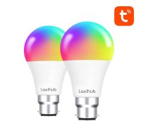 Laxihub A60 Bluetooth Wifi TUYA Control Smart Light Bulb LED (RGB) E27 (2-pack) | Gudrā Viedā Spuldze 2 gab.