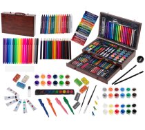Mākslinieka Krāsošanas Zīmēšanas Gleznošanas Piederumu Komplekts, Krāsas Krīti Marķieri Zīmuļi 123 gab. | Artist's Painting Drawing Accessories Set