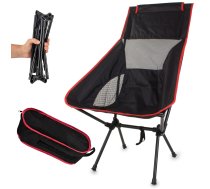 Saliekams makšķernieku, tūrisma, piknika krēsls, Melns/Sarkans | Folding Chair for Camping or Fishing