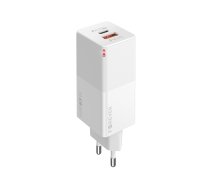 Forever Core GaN Quick Wall Charger 65W, White | Ātrās Uzlādes Ierīce Lādētājs Adapters