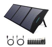 Choetech Pārnēsājams Saules Panelis Lādētājs Uzlādes Ierīce Ceļošanai 120W 2x USB / 1x USB Type C, Melna| Foldable Travel Solar Panel Charger