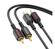 Borofone 2 RCA (Male) - 2 RCA (Male) Audio Cable Adapter, 1,5m, Black | Audio Vads Kabelis Pāreja Adapteris