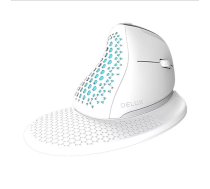 Bezvadu Vertikālā Ergonomiskā Datorpele Delux M618XSD BT+2.4G RGB, Balta | Wireless Vertical Ergonomic Computer Mouse