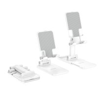 Borofone Galda Telefona Planšetes Planšetdatora Turētājs Statīvs, Balts | Desktop Telescopic Bracket Table Holder Stand for Smartphone Tablet