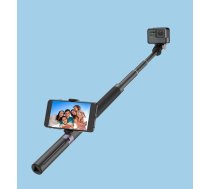 PGYTECH Tripod Selfie Stick for DJI Osmo Pocket and Sports Cameras 1/4 with Phone Holder, Black | Statīvs Selfija Nūja Sporta Kamerām ar Telefona Turētāju