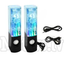 Water Dancing Fountain Speakers 2x3W, Black - "Dejojošā ūdens" skaļruņi tumbiņas