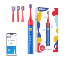 Soniskā zobu birste, elektriskā bērnu zobu suka ar uzgaļu komplektu Bitvae BVK7S (zila) | Kids Sonic Toothbrush with App and Tips