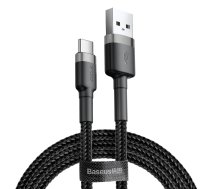 Baseus Cafule USB to USB Type C Data Charging Cable 3A, 0.5 m, Black + Gray | Lādētājvads Datu Pārraides Kabelis